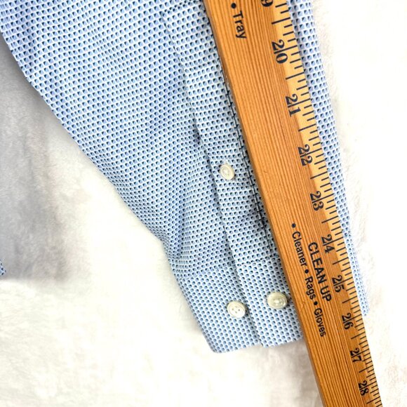 Theory Sylvain Mast Geometric Button Down Long Sleeve Dress Shirt Mens XL Blue - Picture 6 of 7